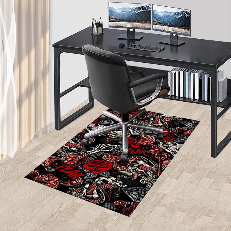 1pc Skull Fear Carpet, Office Rug Outdoor Mat Home Decor Area Carpet Festival