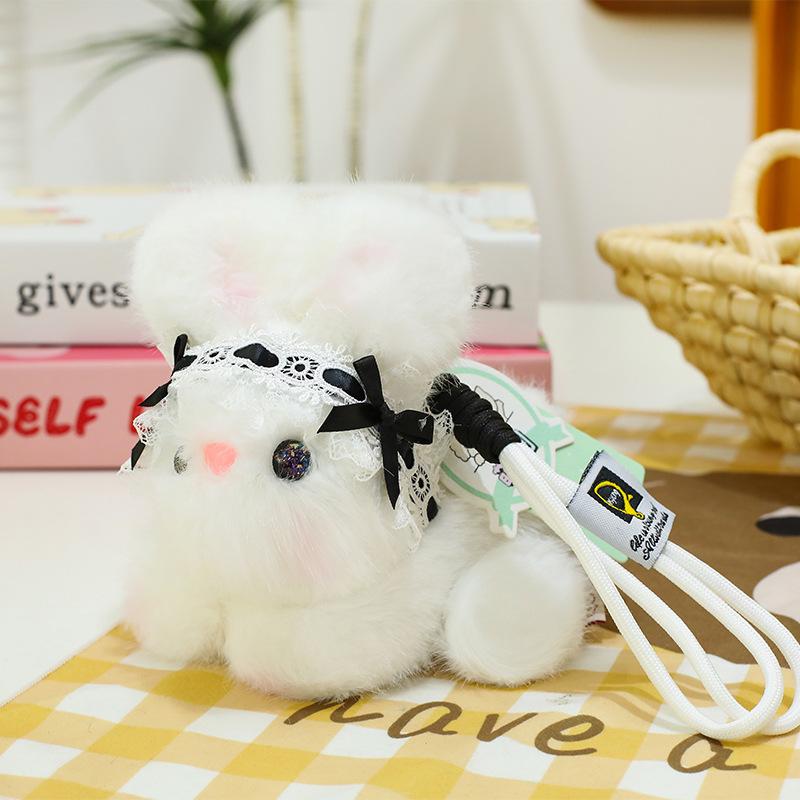 Cute Little White Rabbit Plush Bag Pendant Lolita Rabbit Doll Girl Crossbody Bag Girl Doll Pendant