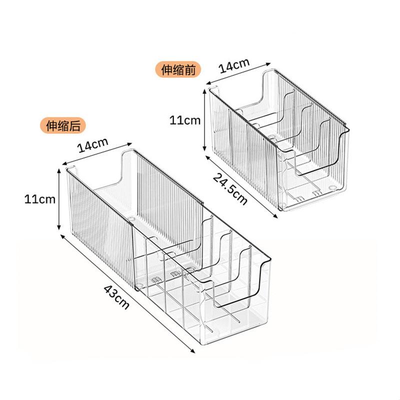 Adjustable Kitchen Spice Rack Organizer with Removable Dividers Multi-purpose Kitchen Organizer Expandable Snacks Storage Box
