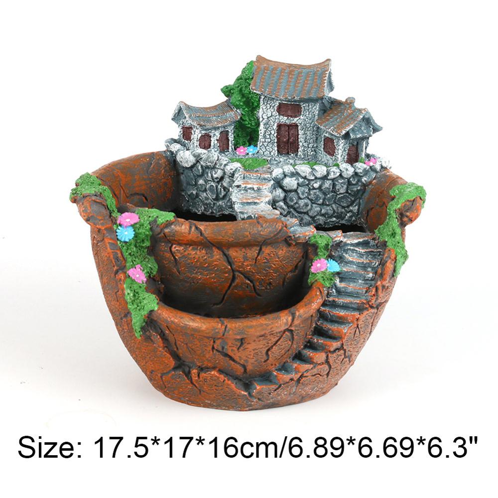 Succulent Plants Planter Flowerpot Resin Flower Pot Desktop Potted Holder Home Garden Decoration Plants Holder