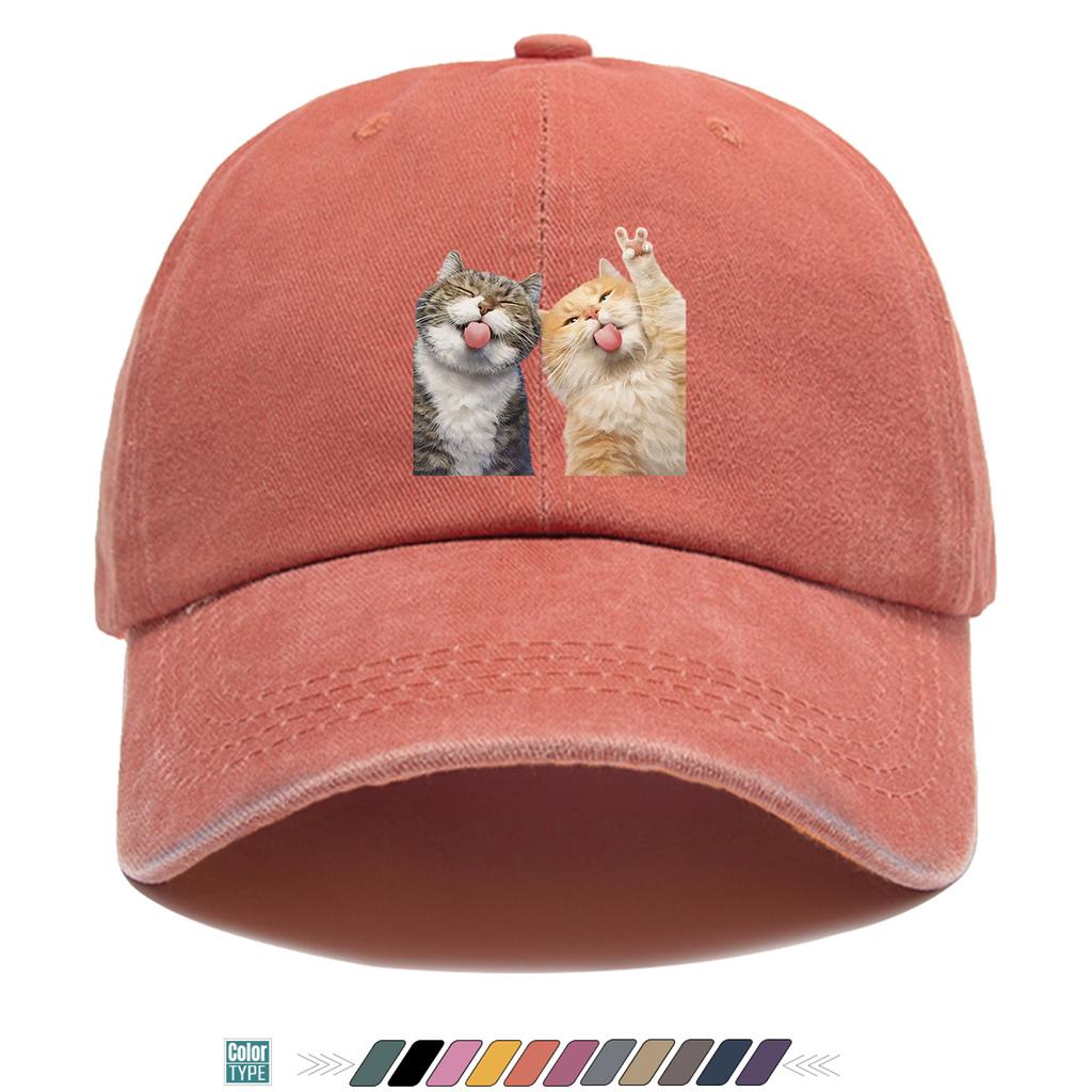 pc pcs Fun Cat Tongue Print Baseball Cap with Pouting Kitten Adjustable Unisex Hat Suitable for Lightweight Breathable Su