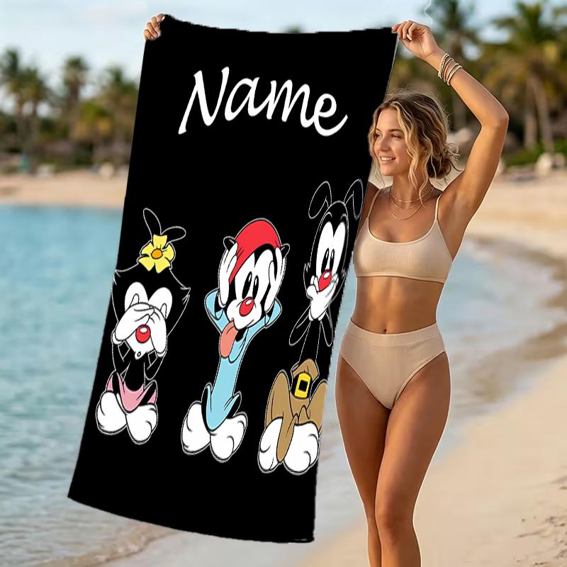 Customizable personalized beach towels Animaniacs themed designs.Suitable for the beach, yoga, sports;ideal as beach accessories