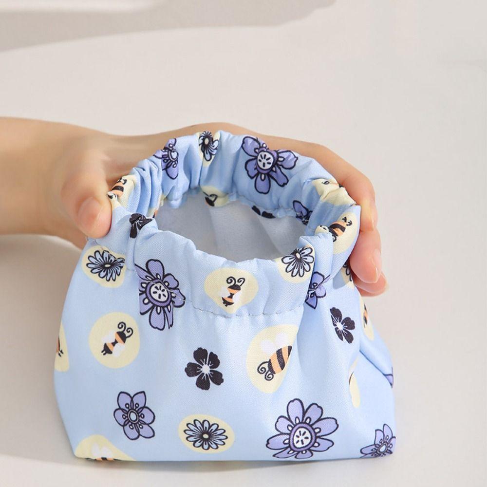 Floral Self-closing Makeup Bag Purse Jewelry Bag INS Leaf Spring Bag  Travel