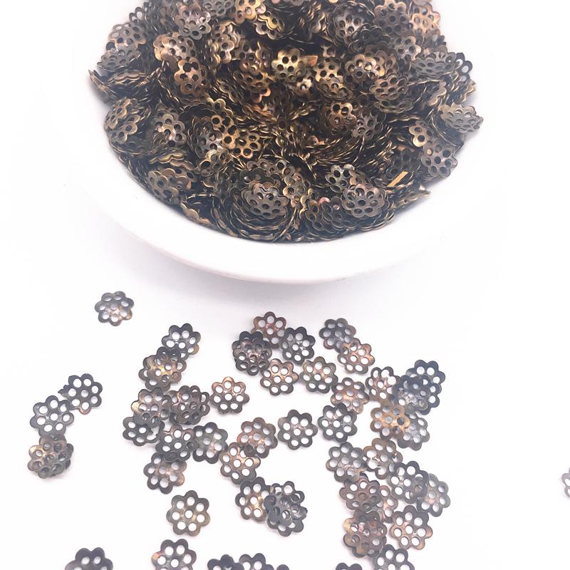 500pcs 6mm Hollow Flower Findings Cone End Beads Cap Filigree DIY Jewelry Making