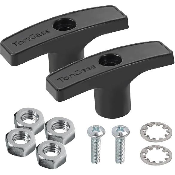 TonGass (2-Pack, Grey RV Waste Valve Handle Replacement For Extension Rod RV Parts Tank Hose Handle Waste Valve Handles Kits With 4 Nuts 2 Screws 2