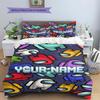 Among Us Custom Name Pattern Bedding,Quilt Set Quilt Cover Pillowcase Home Birthday Gift(1 * Duvet Cover + 2 * Pillowcase, Without Core)