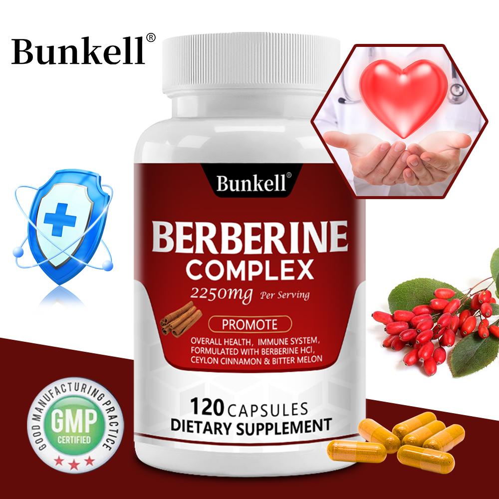 Bunkell Berberine Complex Dietary Supplement, 2250mg, 120 Capsules