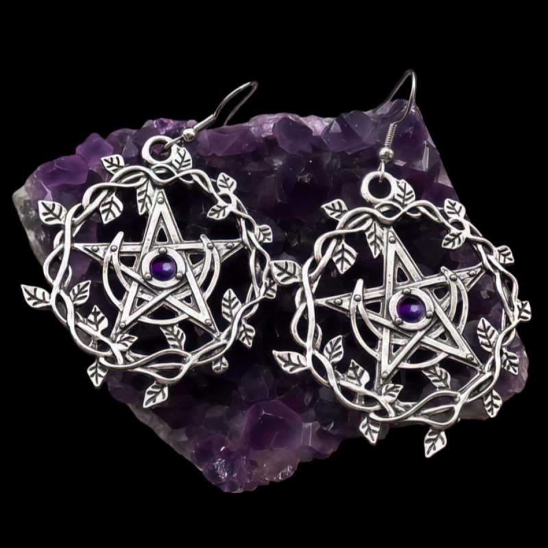 European Retro Gothic Magic Circle Punk Earrings for Women