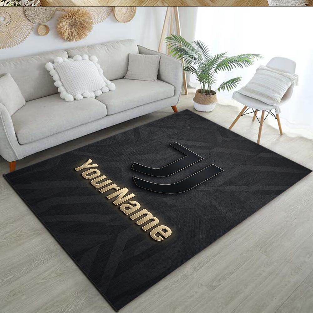 Juventus Customize Text Floor Rug Office Rug Suitable for Playrooms Dormitory Hallway Balcony Anti-slip Rug Office Home Decor Birthday/Christmas Gift