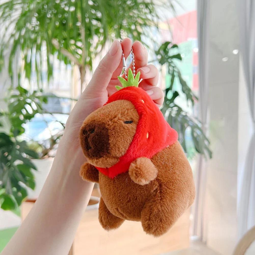 Cute Capybara Plush Keychain Backpack Pendant Toy Car Key Ring Decoration Accessories Kawaii Stuffed Doll Children Birthday Gift