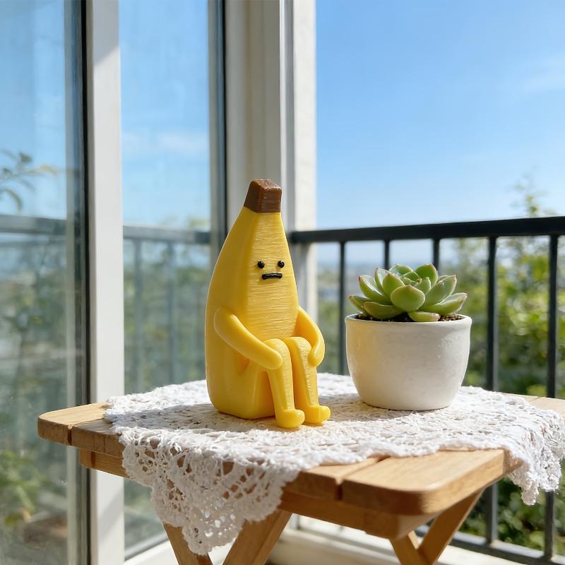 1 3D printed ornament of Anxiety Banana, suitable for home desktop ornament and personalized ornament decoration
