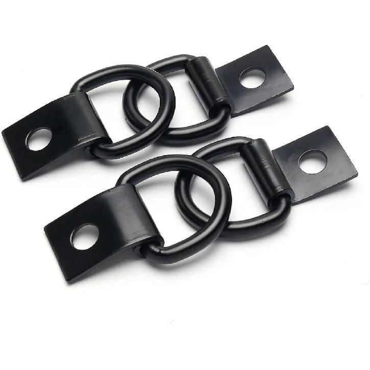 4 Pcs D-Rings Tie Down Anchor Hooks, 10Mm Fixing Hole D-Ring For Pickup Truck Bed Deck Rails T Slot Nut Screw, Heavy Duty Steel D Ring For Trailer,