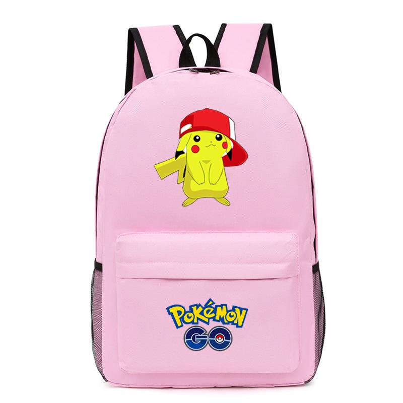 Pokemon Backpack Anime School Bag Pikachu Double Shoulder Bag Game Merchandise for Boys Girls Yellow