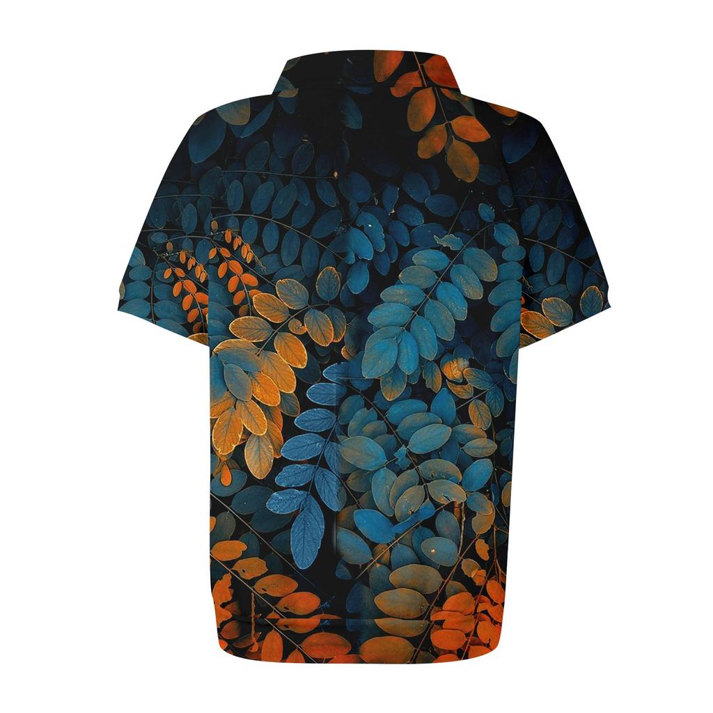 Women's Casual Floral Print V-Neck Short Sleeve Decorative Button T-Shirt Top