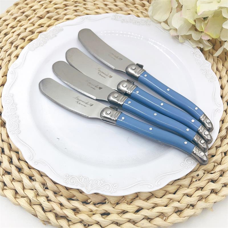 4-10pcs 6.25'' Laguiole Cheese Knife White Blue Yellow Plastic Handle Butter Spreader Knives Bread Slicer Restaurant Cutlery