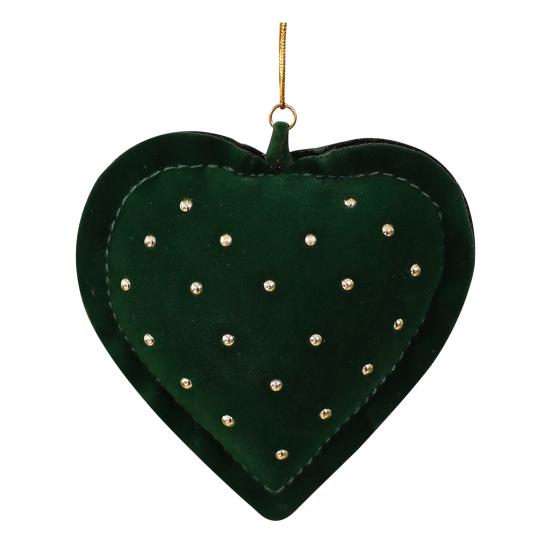 Velvet Christmas Tree Ornaments Rhinestones Heart Bow Shape Hanging Decor for Xmas Tree Window