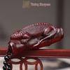 Rosewood Carved Pixiu Ornament: Gourd & Dragon Turtle Handicraft
