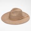 9.5Cm Big Edge Peach Heart Top Hat, Suede Felt Hat, Retro Fashion Big Eaves Hat, Flat Edge Gentleman'S Hat