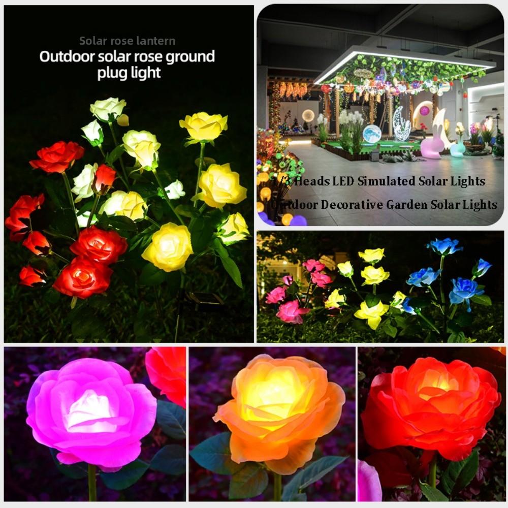 1/3 Heads LED Simulated Solar Lights Waterproof 5 Colors Outdoor Decorative Solar Light Lawn Decoration Landscape Light
