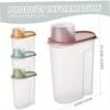 4pcs Airtight Cereal Storage Containers with Lids-Leak-Proof Plastic Food Canisters, Reusable Organizers with Measuring Cup