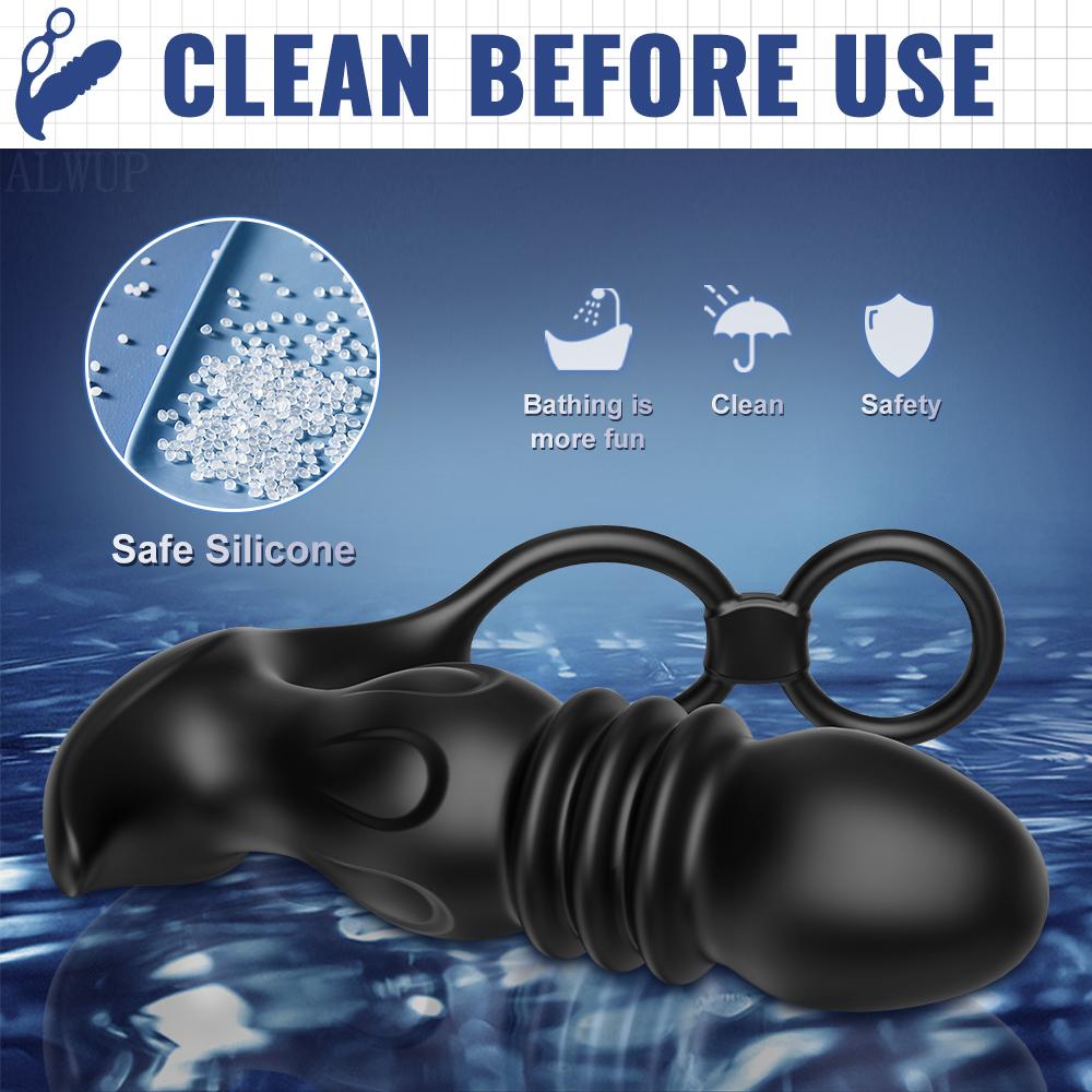 Stoßender Analvibrator für Männer Prostata-Massagegerät APP-Steuerung Männlicher Prostata-Stimulator Vibrator Teleskopischer Analplug für Erwachsene