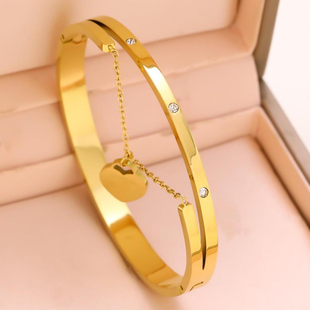18K Gold-Plated Titanium Steel Women's Bracelet - Non-Fading, High-End, Light Luxury Jewelry