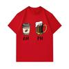 Men's 100% Cotton Crew Neck Short Sleeve T-Shirt, Funny AM Coffee PM Beer Graphic Casual Daily Wear Tee, Soft Breathable Summer Top for Men