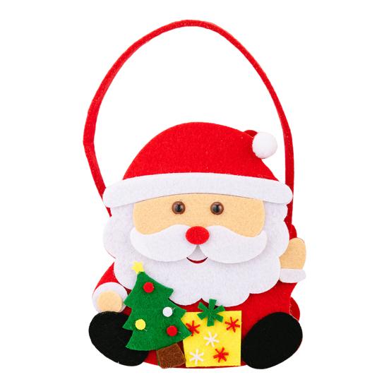 Christmas Gift Bags with Handles Santa Reindeer Snowman Goody Bag Thick Holiday-themed Gift Pouch for Candy Apples Toys