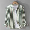 Spring And Autumn Men's Striped Long-sleeved Shirts Are Trendy, Comfortable, Versatile And Simple Young Men's Shirts