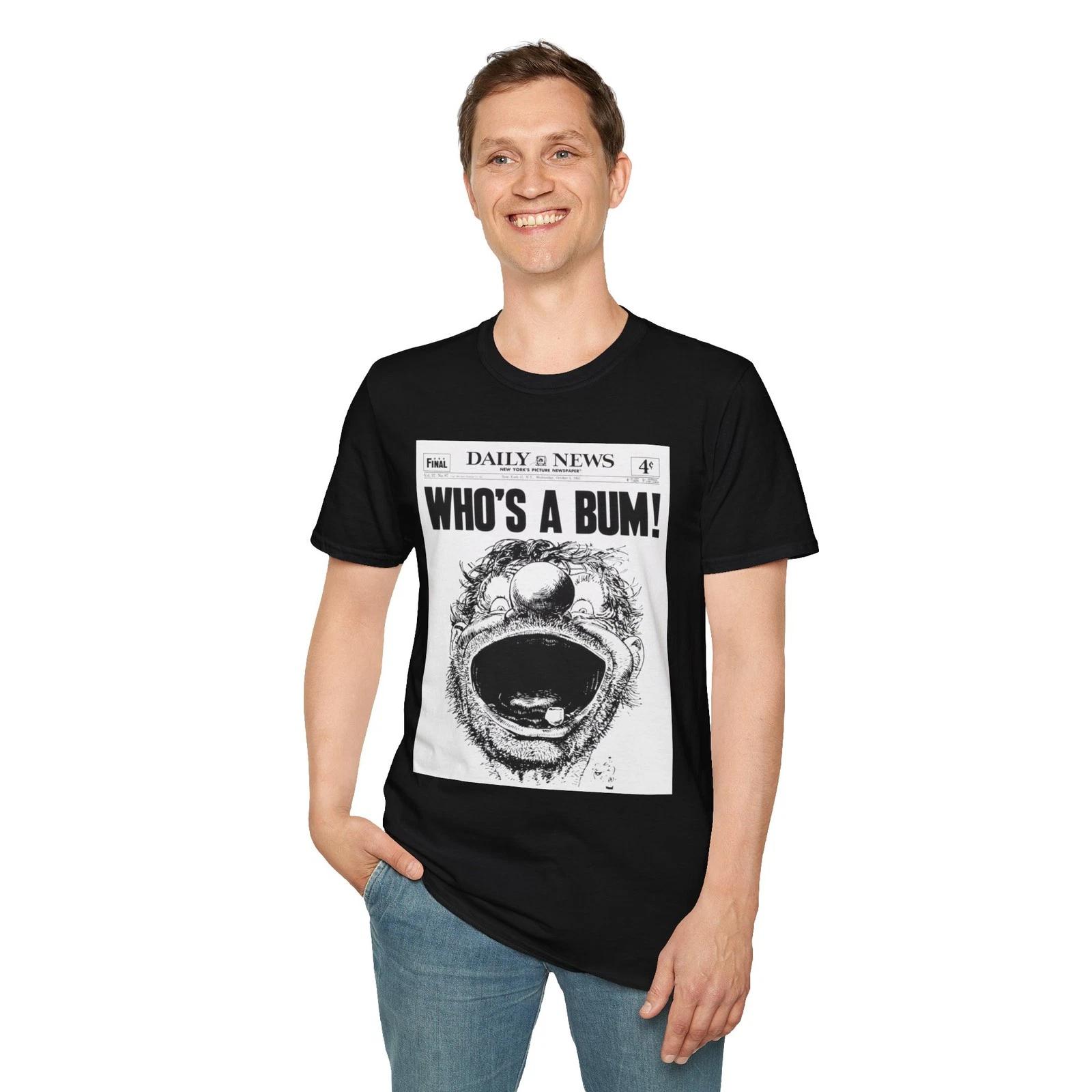 Brooklyn Dodgers Who s A Bum Baseball Card Photo T-Shirt, Tee Sports M