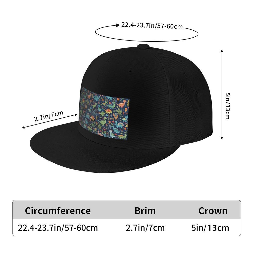Cartoon Cute Dinosaur Pattern Baseball Caps Snapback Fashion Baseball Hats Breathable Casual Casquette Outdoor for Unisexs Womens