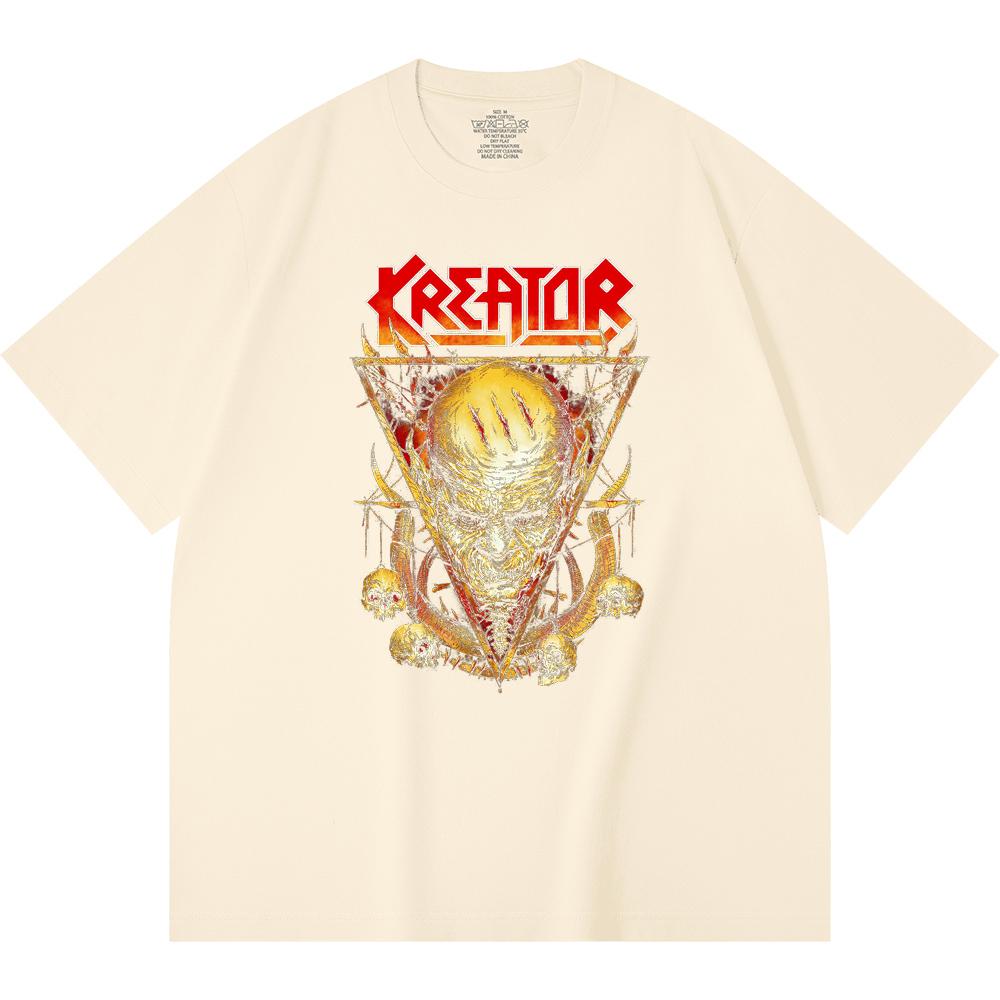 230 g/m² 100% Bavlna T-shirt Heavy Metal Rocková Kapela Tisk Populární Hudby Unisex Těžký Bavlněný T-shirt