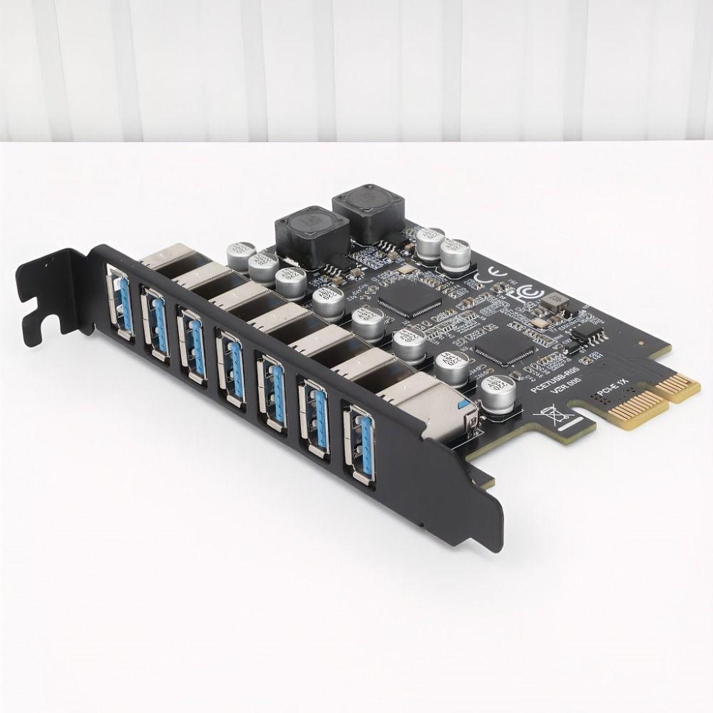 5Gbps PCIE Expansion Card USB 3.2 GEN1 7 Port PCIE Card PCIE To USB Card  PC Expansion