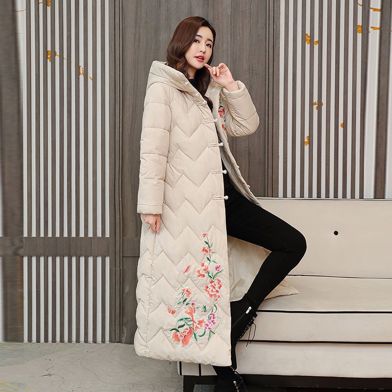 

Chinese, European and American ethnic style mother s clothing, autumn and winter middle-aged and elderly plus size down cotton-padded jacke 3XL [Recommended above 75kg]