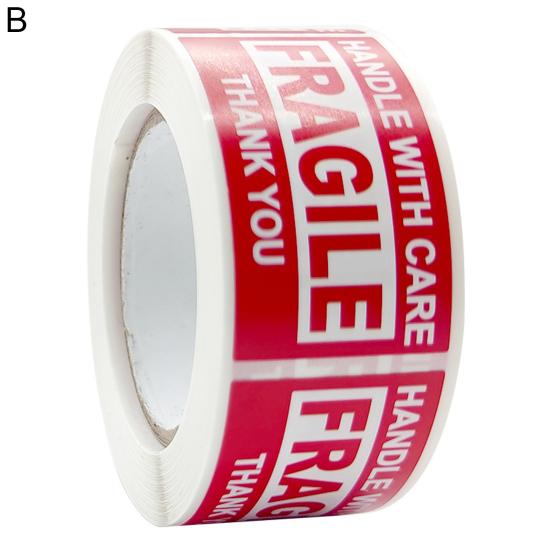1 Roll Fragile Warning Label Sticker Self Adhesive Easy to Stick Eye-catching Handling Awareness Fragile Warning Label Tag for Shipper