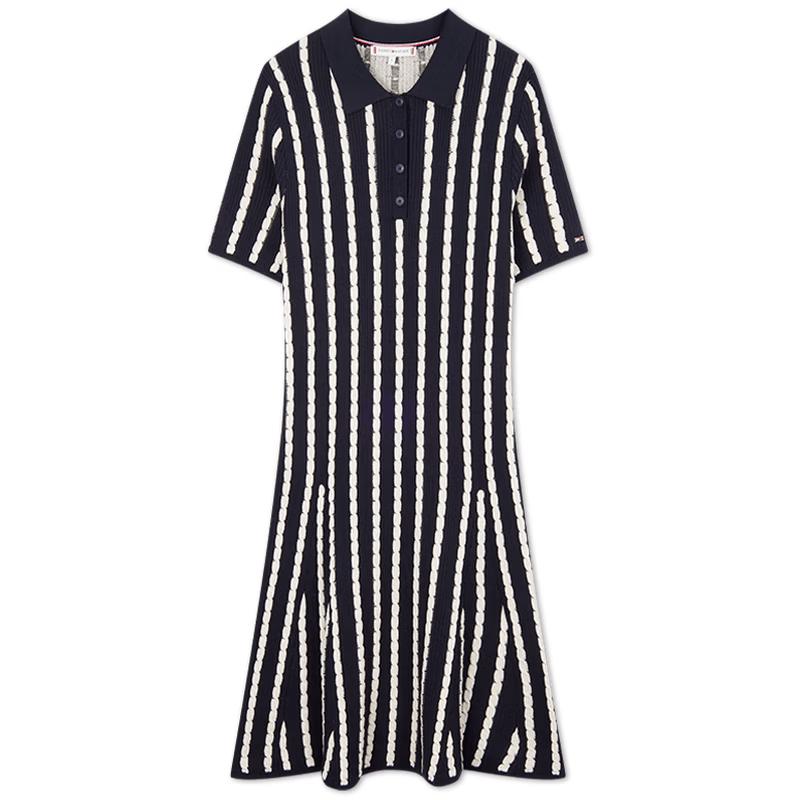 Tommy Hilfiger Women s Striped Polo Knit Dress M