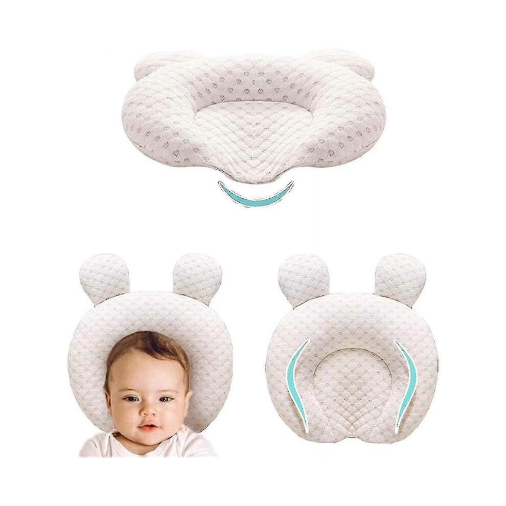 Almofadas Macias para Berço de Bebê Muitar Unissex para Recém-Nascidos Moldagem da Cabeça Suporte para Bebês Dormir Cabeça Almofadas de Dormir com Orelhas de Urso