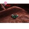 Green Cubic Zircon Crystal Rings For Female 925 Sterling Silver Color Fashion Brand Anniversary Ring For Women Wedding Jewelry