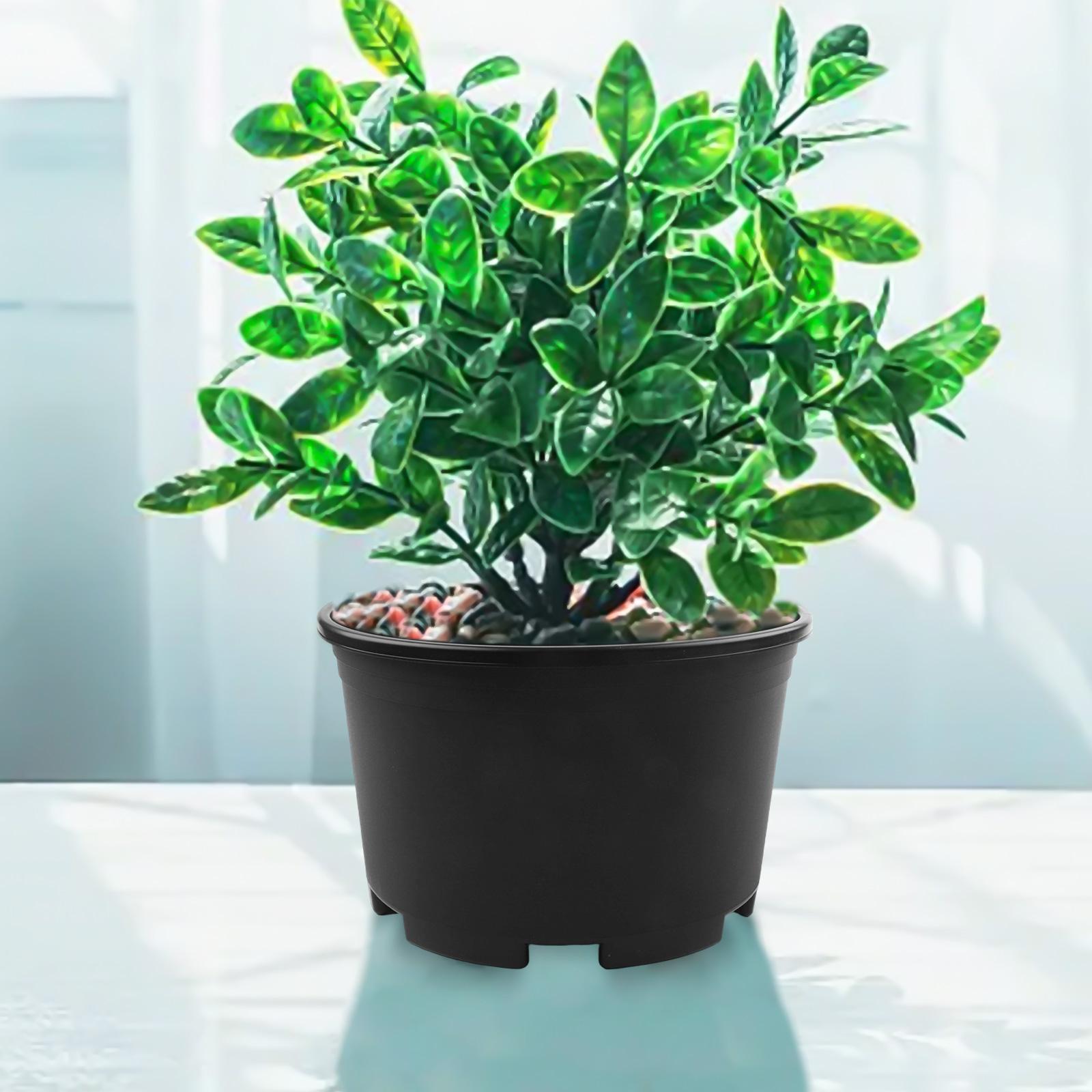 Черный пластиковый горшок Большой круглый горшок для растений Садовый декор Современный садовый декор Эффективный дренаж Контейнер для цветов Дренажный горшок 30cm