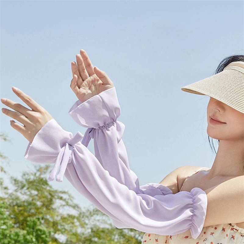 Summer Loose Sunscreen Driving Ice Silk Sleeve Female Long Length UV Protection Arm Glove Sleeves