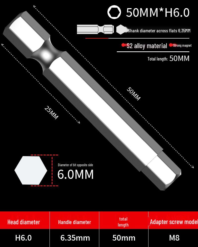 Hexagonal Driver Bit Extension for Screwdriver and Drill