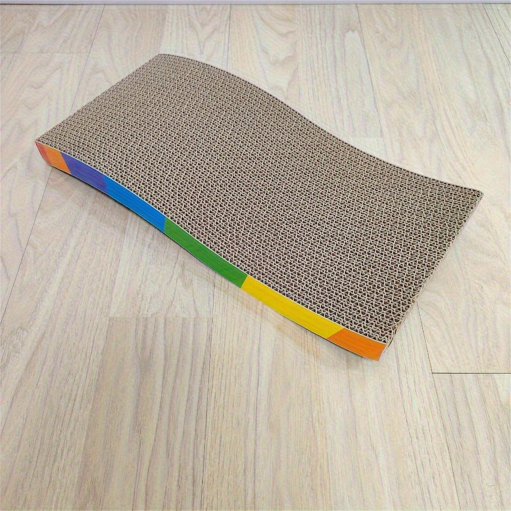 1pc Durable Corrugated Cardboard Cat Scratching Post & Play Mat - Rainbow Colors, Indoor Cat Toy for Play & Claw Maintenance, Cat Interactive Toy