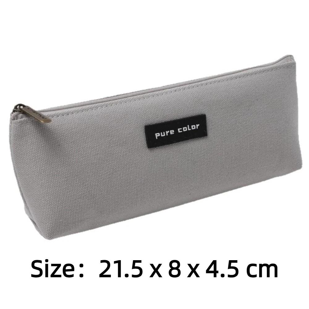 Large Capacity Pencil Bag Solid Color Pen Pouch New Stationery Bag  School Supplies