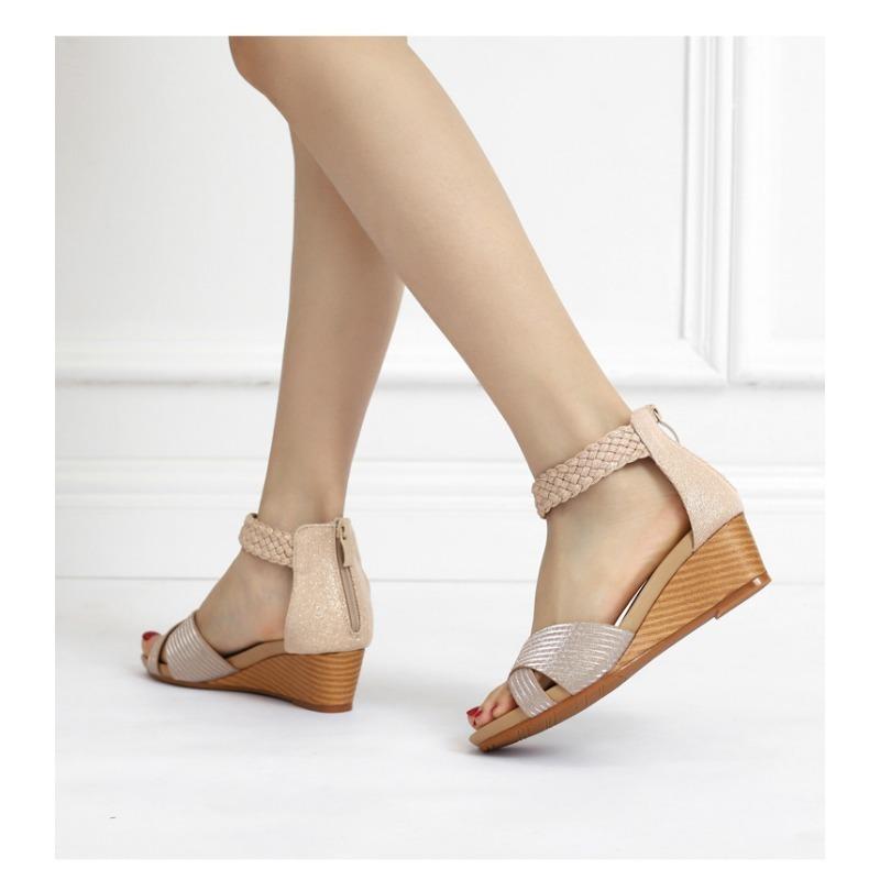 Foreign Trade Sandals Women's Summer New Fairy Style Summer Ladies Shoes Weaving Roman Fashion Wedges