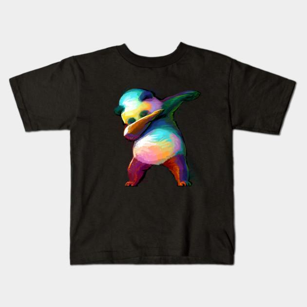 Boys Girls Soft Cotton Graphic Tees Dabbing Panda Breathable Daily School Wear Kids T-Shirts