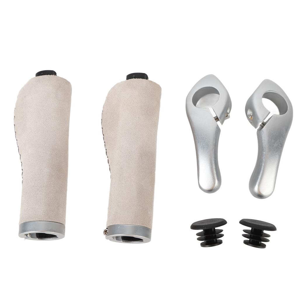 Fahrradlenkergriffe Verhindern Rutschen Ergonomisches Design Kunstleder Fahrradlenkergriffe mit Lenkerenden für Mountainbikes