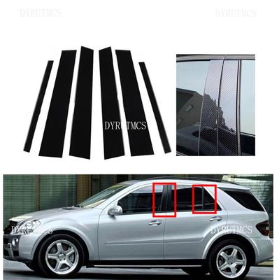 6 Piezas de Postes de Pilar Negro Brillante Aptos Para Mercedes Clase ML W164 2006 2007 2008 2009 2010 2011 Cubierta de Moldura de Decoración de Ventana de Puerta