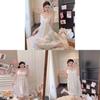Girl Sleepwear Long Camisole Dress Ice Silk Breathable Summer Homewear For Teens