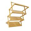 Wooden Foldable Shelf Multi Layer Space Saving Powerful Load Bearing Portable Storage Rack for Outdoor Camping 4 Layers