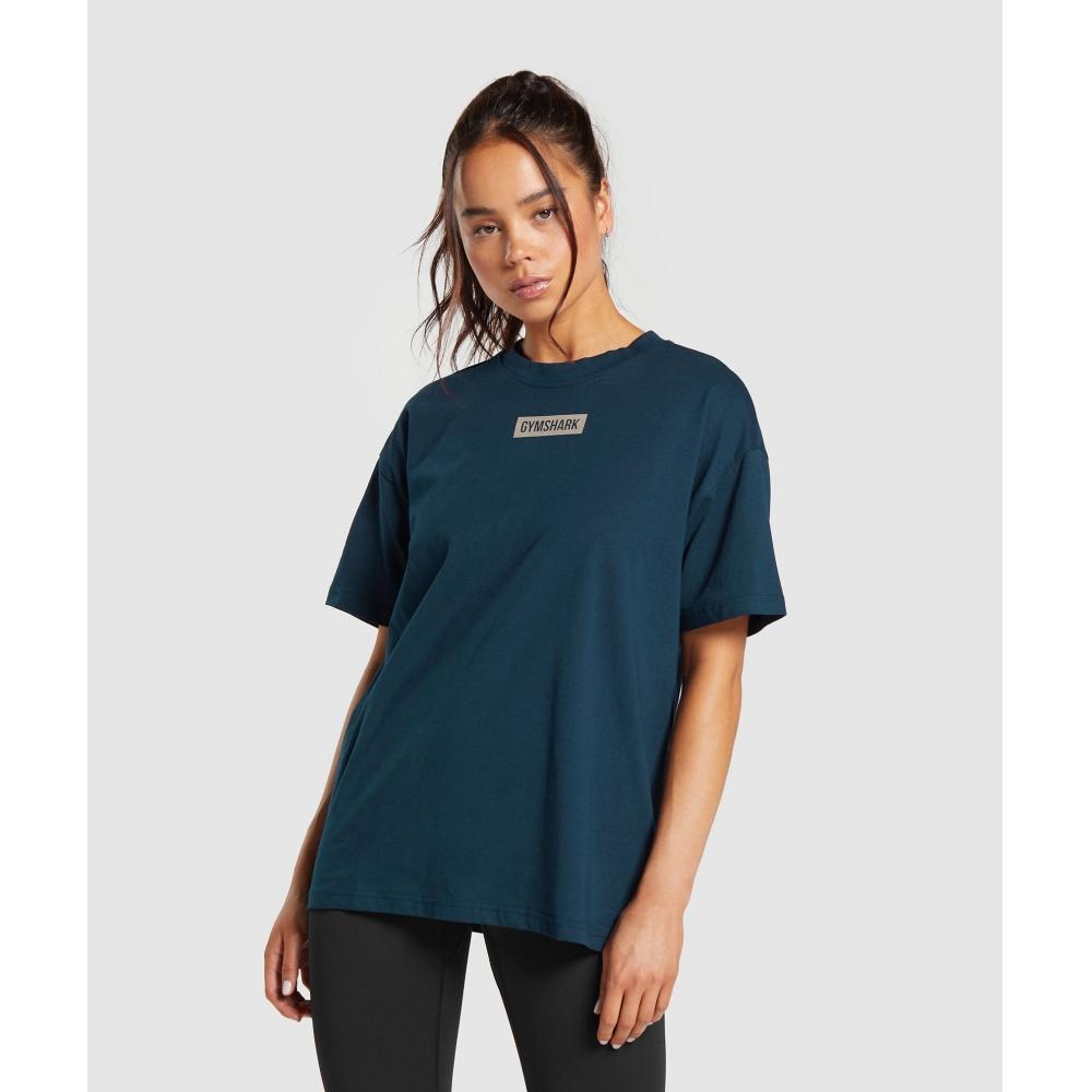 

Футболка GYMSHARK Block Oversized Темно-синяя B6A3Z UB9P
